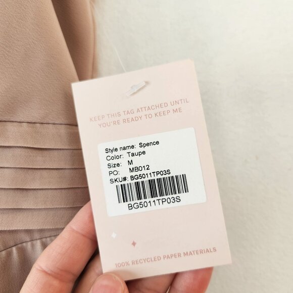 Birdy Grey Spence Bridesmaids Dress Taupe Full Length Chiffon Convertible M - Picture 10 of 13